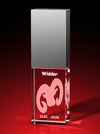 Sternzeichen Widder - USB-Stick, LED weiß, 64 GB (30 x 18 x 10) – GLASFOTO.COM