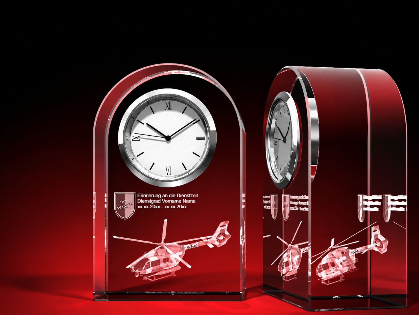 3D Hubschrauber H145M im Glas