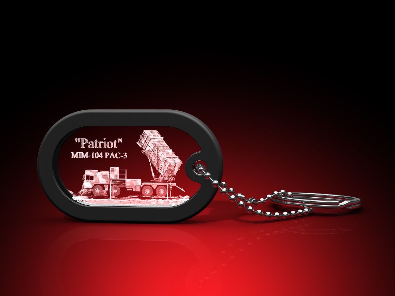 Patriot - Dog Tag mit Kette (28 x 50 x 5)