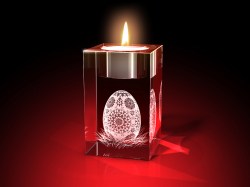 Osterdekoration : Osterei mit sorbischen Mustern - Teelicht – GLASFOTO.COM