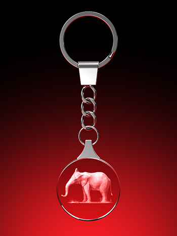 schlüsselanhänger, elefant, 3D Tiere, Tiere in Glas, GLASFOTO.COM