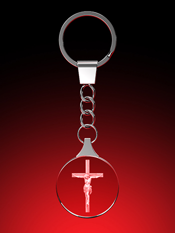 Christus am Kreuz - Schlüsselanhänger rund – GLASFOTO.COM