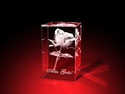 Besondere Geschenke : Rose im Glas mit Widmung von GLASFOTO.COM