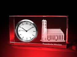 Dom München - Uhr, Glas eckig (95 x 50 x 35) – GLASFOTO.COM