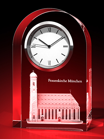Dom München - Uhr, Glas rund (60 x 95 x 40) – GLASFOTO.COM