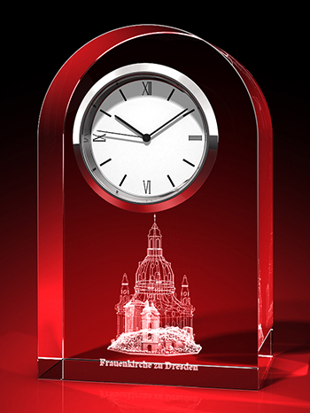 Frauenkirche Ruine - Uhr, Glas rund  – GLASFOTO.COM