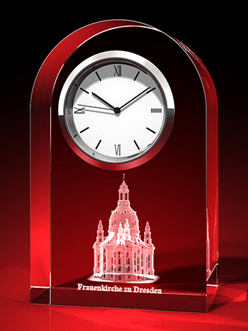 Frauenkirche zu Dresden - Frauenkirche  Uhr, Glas rund – GLASFOTO.COM