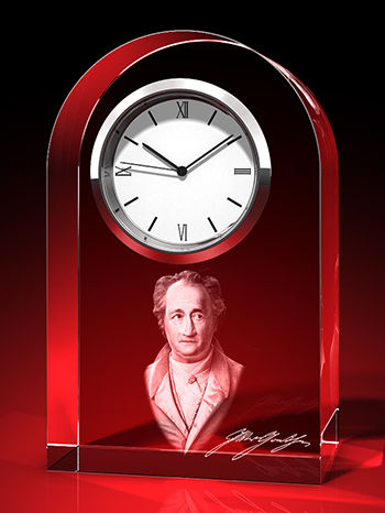 J. W. von Goethe - Uhr, Glas rund (60 x 95 x 40) – GLASFOTO.COM