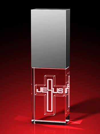 Schriftzug 'Jesus' - USB-Stick, LED weiß, 16 GB – GLASFOTO.COM