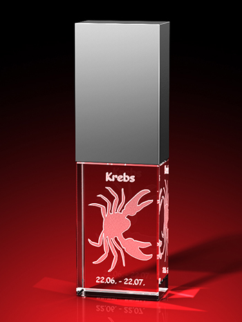 Sternzeichen Krebs - USB-Stick, LED weiß, 64 GB (30 x 18 x 10) – GLASFOTO.COM