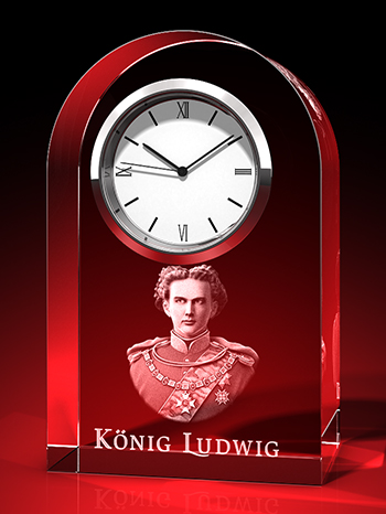 König Ludwig - Uhr, Glas rund