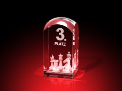 Schach Pokal - Schachbrett - 3. Platz - Quader RD – GLASFOTO.COM