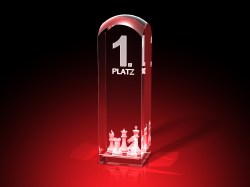 Schach Pokal - Schachbrett - 1. Platz - Quader RD – GLASFOTO.COM