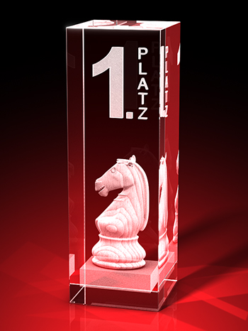 Schach Pokal - Springer - 1. Platz - Quader – GLASFOTO.COM 