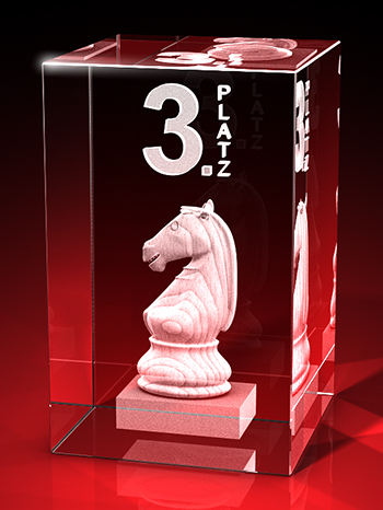Schach Pokal - Springer - 3. Platz - Quader – GLASFOTO.COM