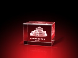 Semperoper, Glasprodukt mit Gravur, Souvenir, 3D, GLASFOTO.COM