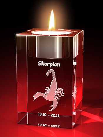Sternzeichen Skorpion - Teelicht (50 x 80 x 50) – GLASFOTO.COM