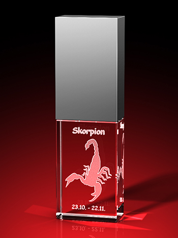 Sternzeichen Skorpion - USB-Stick, LED weiß, 64 GB (30 x 18 x 10) – GLASFOTO.COM