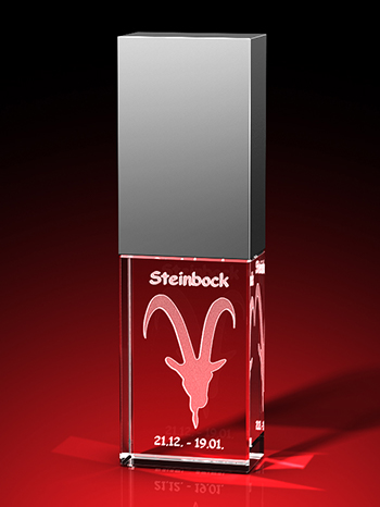 Sternzeichen Steinbock - USB-Stick, LED weiß, 64 GB (30 x 18 x 10) – GLASFOTO.COM