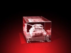 Magent Geschenkbox Glasfoto Kristallglas 
