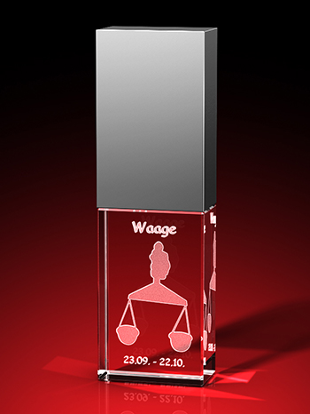Sternzeichen Waage - USB-Stick, LED weiß, 64 GB (30 x 18 x 10) – GLASFOTO.COM