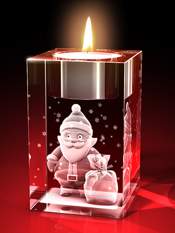 Advents-Teelicht Weihnachtsmann - Teelicht – GLASFOTO.COM