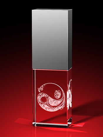 Yin Yang - USB-Stick, LED weiß, 64 GB – GLASFOTO.COM