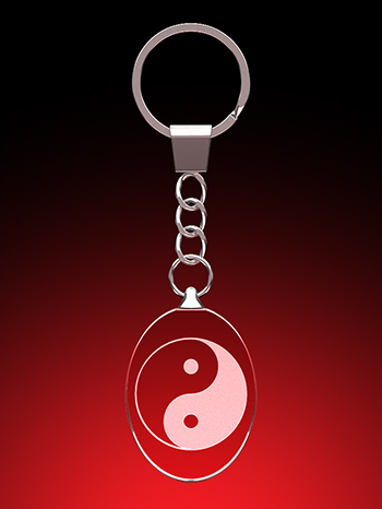 Yin-Yang - Schlüsselanhänger oval – GLASFOTO.COM